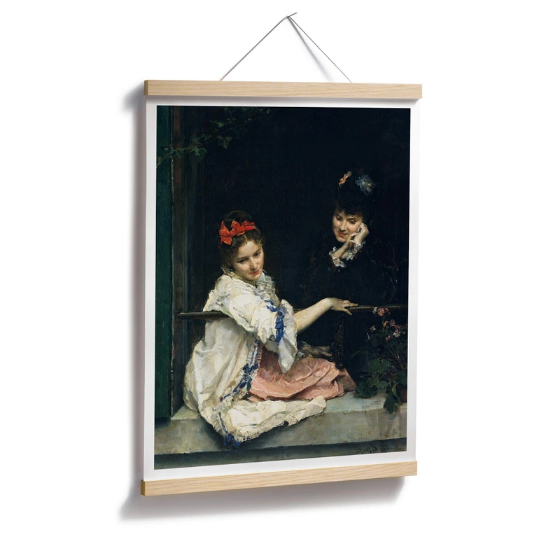 Poster Garreta - Zwei Mädchen am Fenster 