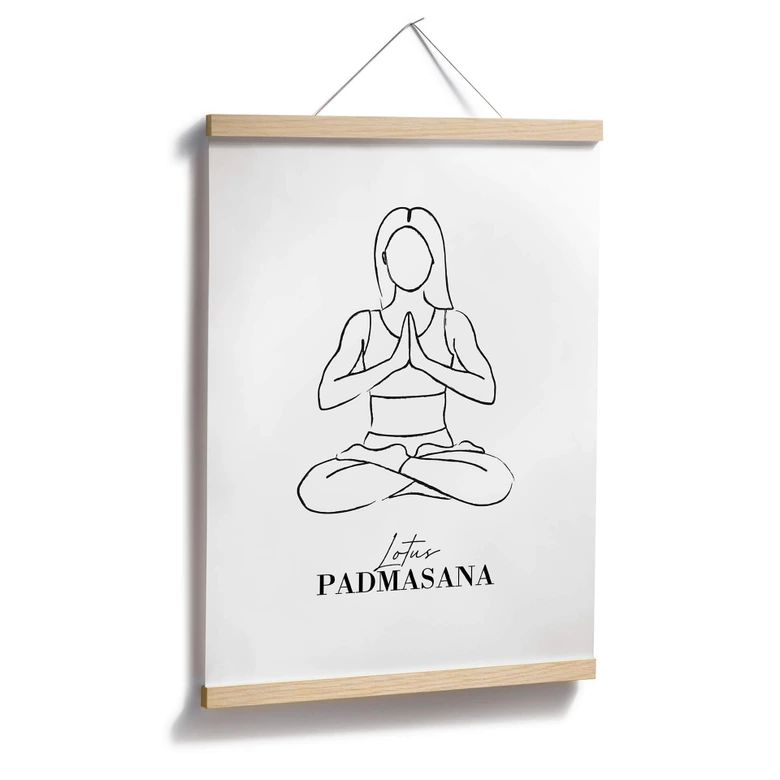 Plakat - Yoga Lotus - Line Art 