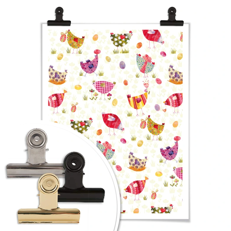 Poster Blanz - Färgglada kycklingar 
