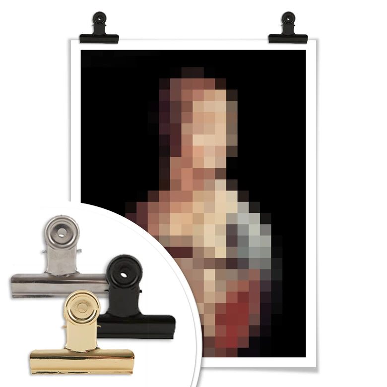 Póster Pixelart - da Vinci - La dama del armiño 