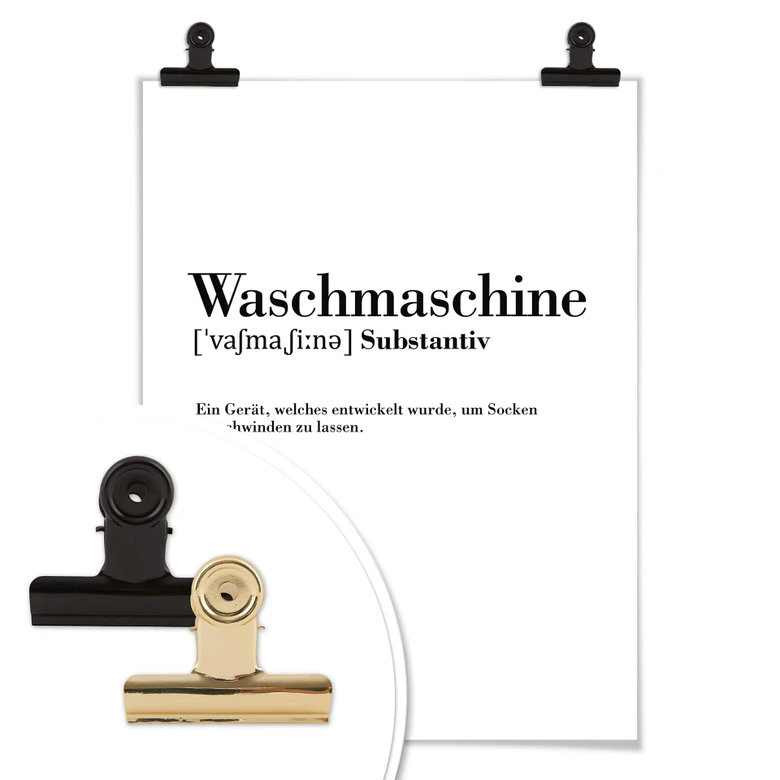 Poster Grammatik - Waschmaschine 