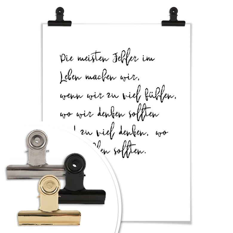 Premiumposter - Die meisten fehler im Leben 