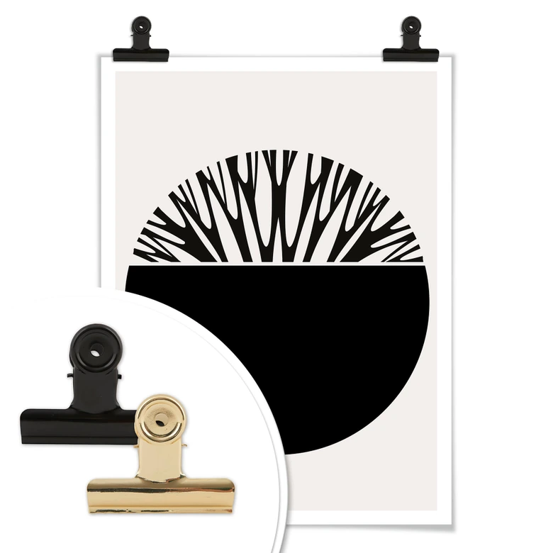 Plakat - Kubistika - Livets træ i sort 