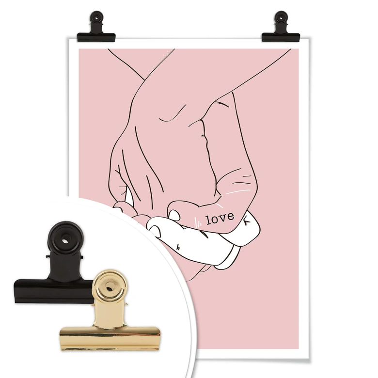 Poster Kubistika - Hand in Hand 