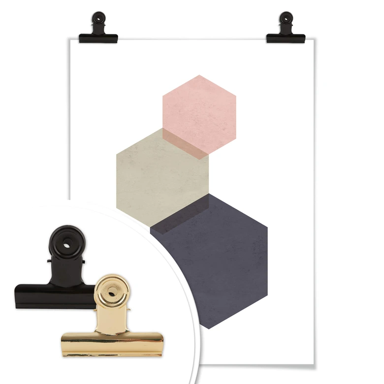 Poster Nouveauprints - Hexagones roses 