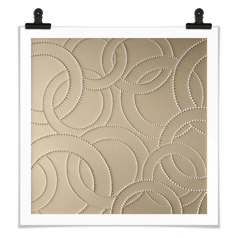 Poster Abstrakta ringar beige - Grande - Fyrkant 