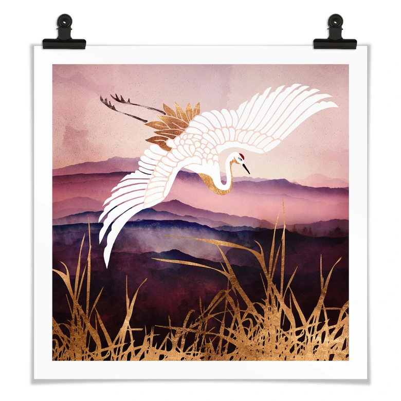 Poster Eleganter Kranich - SpaceFrog Designs 