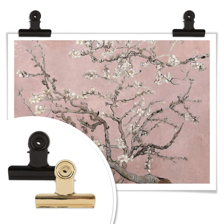 Poster van Gogh - Amandier en fleurs Rosé 