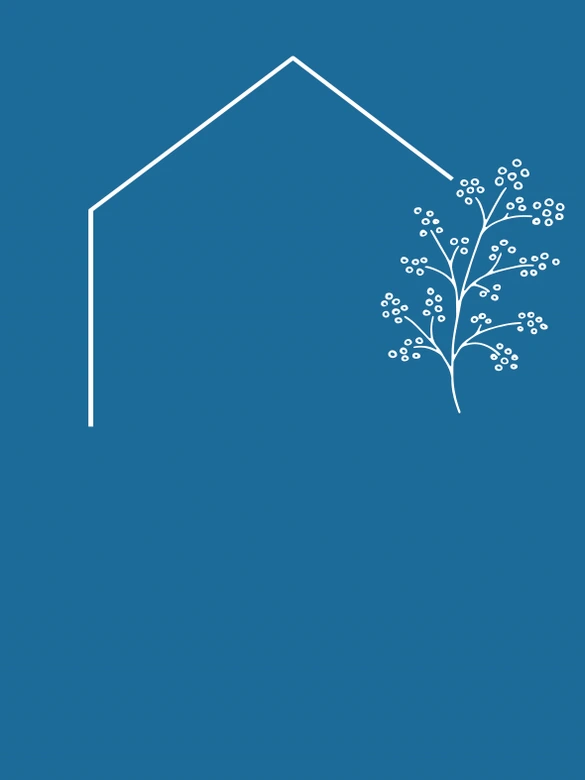 Personalisierbares Poster Familie Haus - blau 