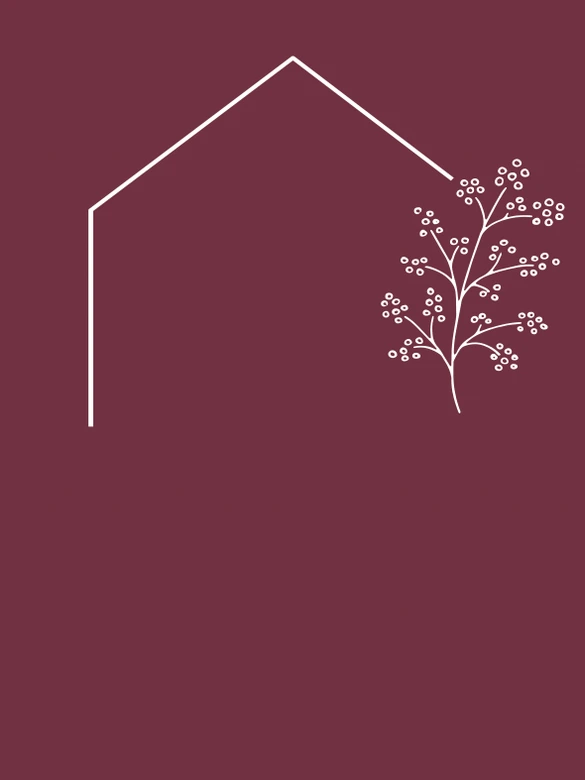 Personalisierbares Poster Familie Haus - weinrot 