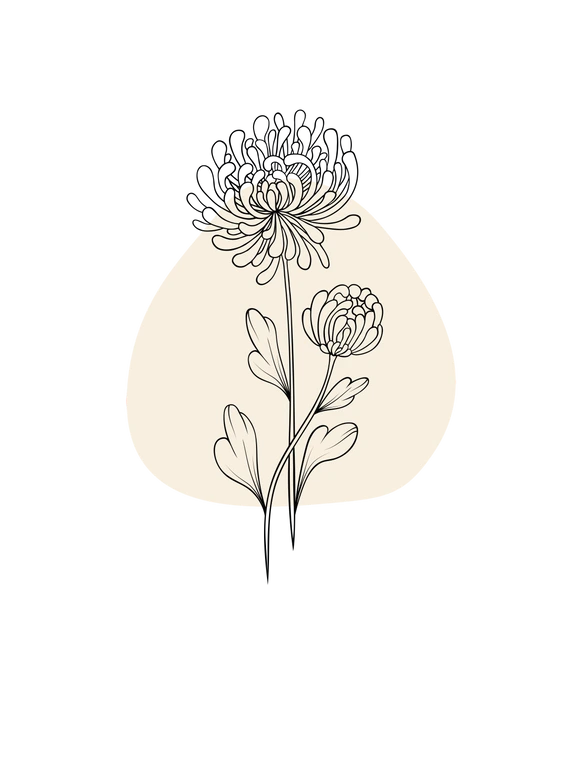 Personalisierbares Poster Monatsblume November 