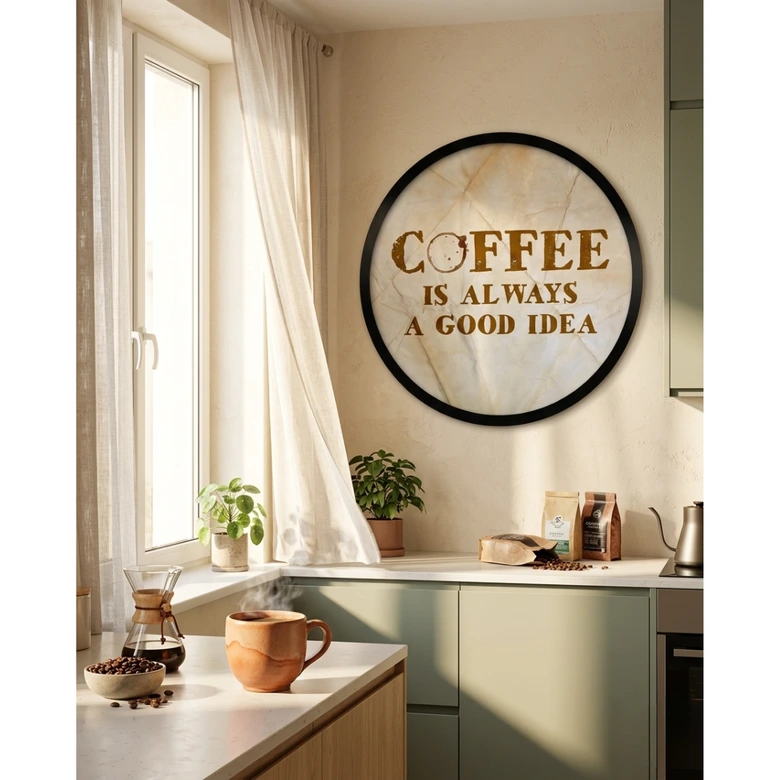 Poster Kaffe är alltid en bra idé - Round 