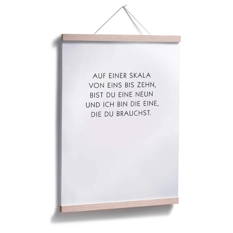 Poster Auf einer Skala von eins bis neun 