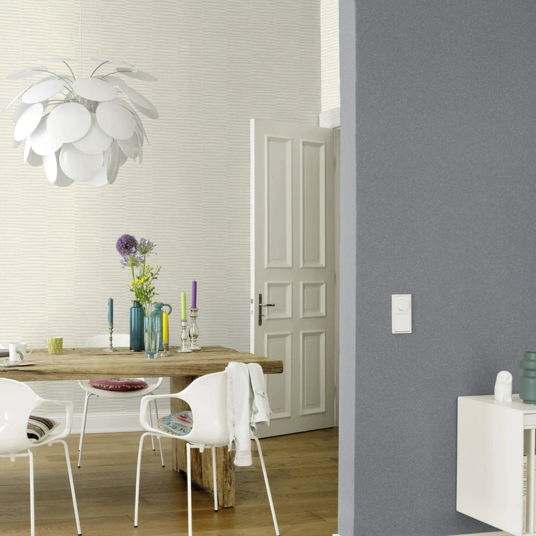 Rasch Vliestapete Glam cremeweiß, silberglitzer 