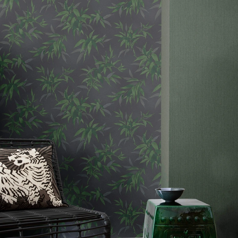 Rasch Vliestapete Kimono anthrazit 