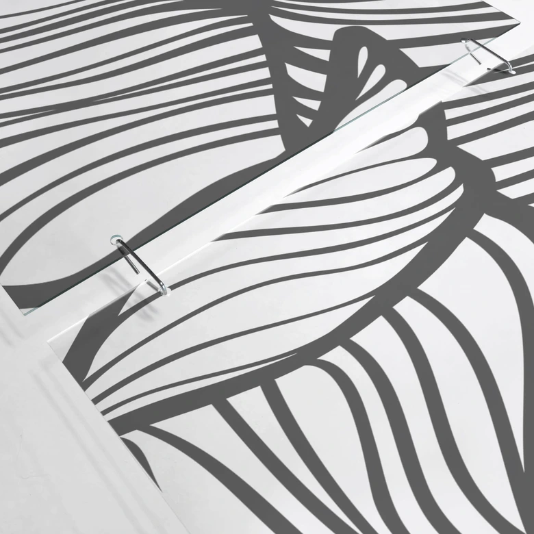 Séparation de pièce, paravent, paravent suspendu Florale Line Art - Feuilles 