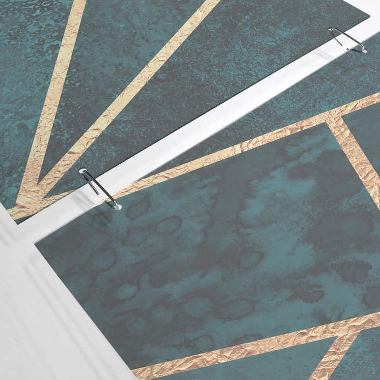 Séparation de pièce, paravent, paravent suspendu bleu pierre précieuse verte - Fredriksson 