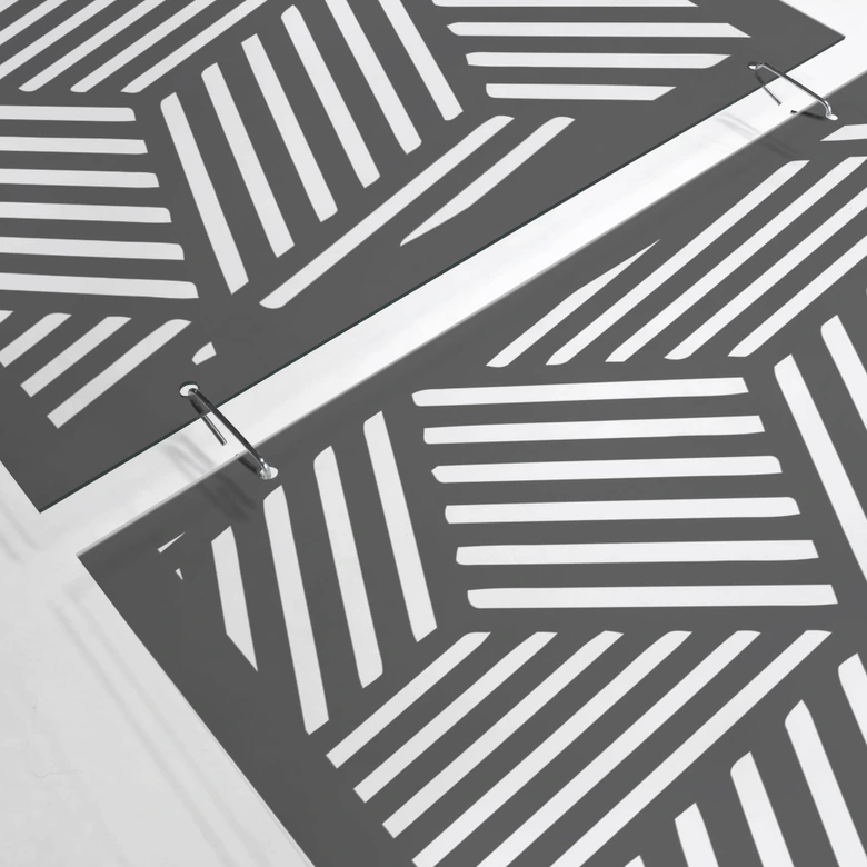 Raumteiler, Paravent, Sichtschutz hängend Geometrisches Muster - Rauten erweiterbar 