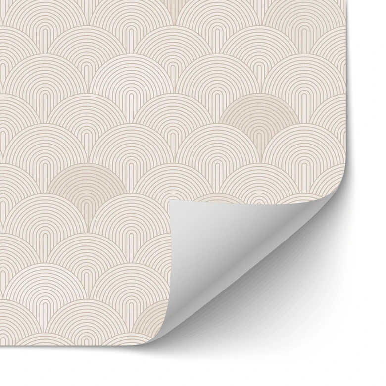 Salpicadero de cocina autoadhesivo Semicírculos abstractos en beige suave - Bloomery Decor 