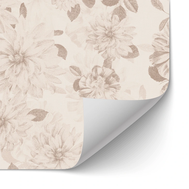 Selbstklebende Küchenrückwand Dahlien Shabby Chic Beige - Bloomery Decor 