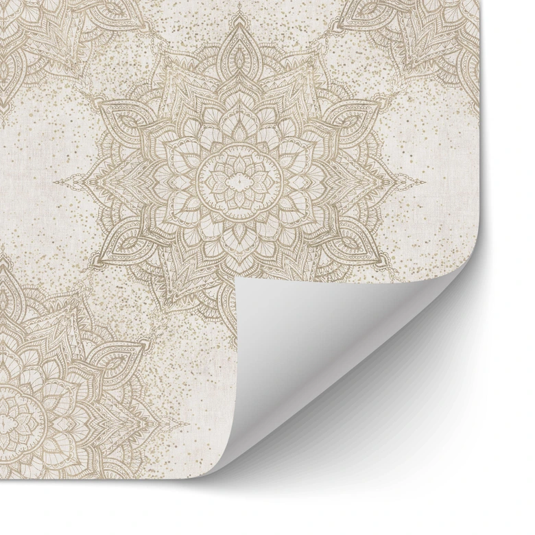 Self-adhesive kitchen splashback Elegant mandala in sand gold - Bloomery Decor 