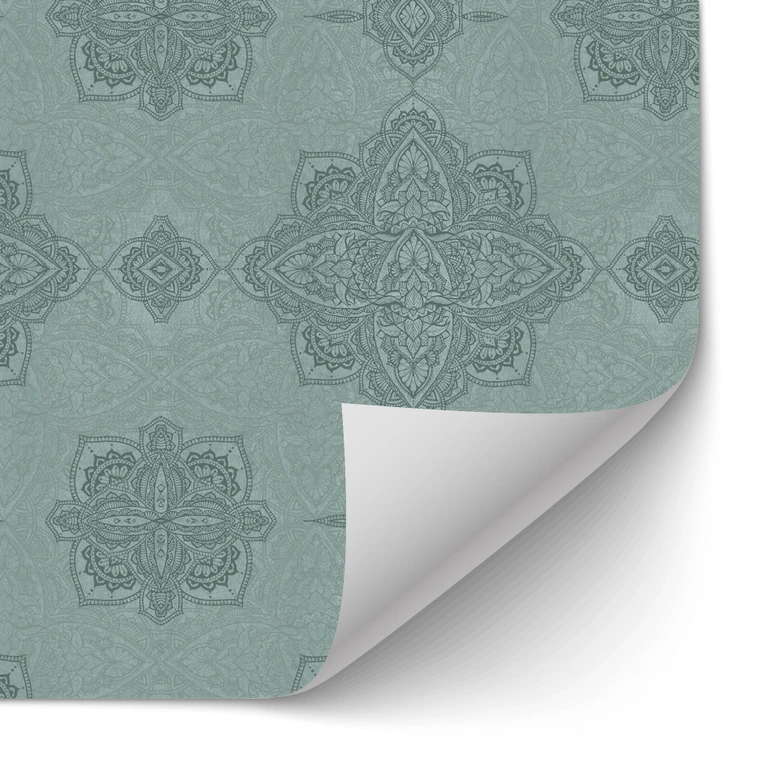 Self-adhesive kitchen splashback Mandala pattern Marrakech green - Bloomery Decor 