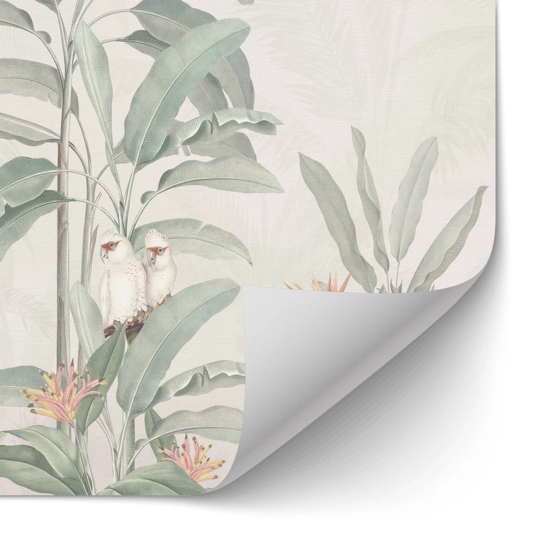 Self-adhesive kitchen splashback Tropical forest with cockatoos - Bloomery Decor 