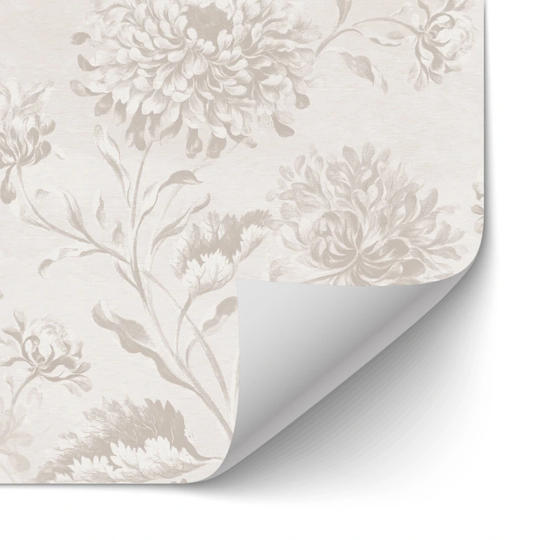 Selbstklebende Küchenrückwand Wildblumen in Kreide-Optik Greige - Bloomery Decor 