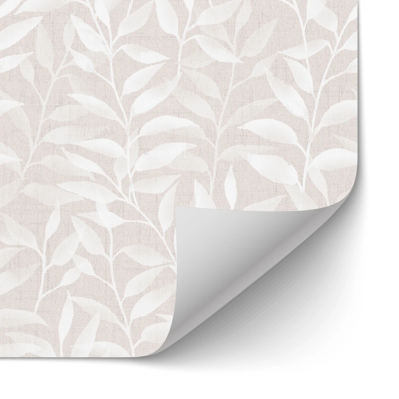 Self-adhesive kitchen splashback Delicate watercolor leaves - Soft Beige - Bloomery Decor 