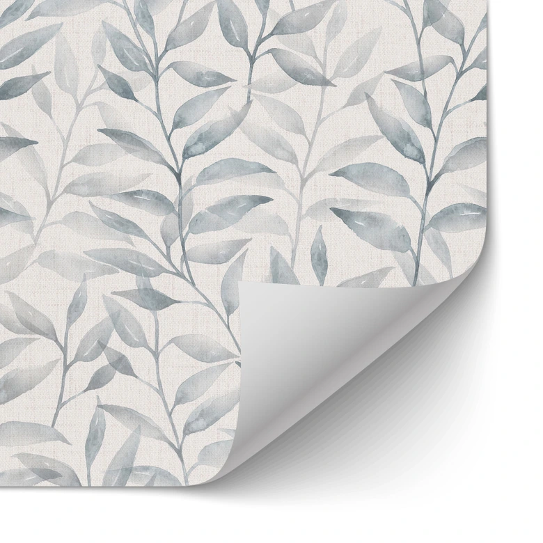 Selbstklebende Küchenrückwand Zarte Aquarell-Blätter - Soft Grau - Bloomery Decor 