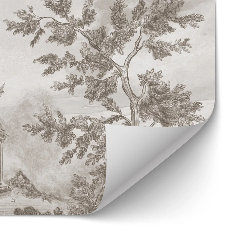 Selbstklebende Küchenrückwand Landschaft mit Gartenlandschaft in Beige - Ms Tiff 