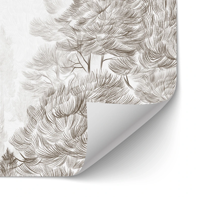 Zelfklevende Keukenachterwand bos met boslandschap in beige - Ms Tiff 