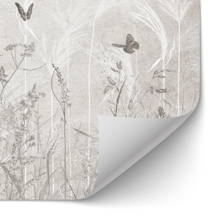 Zelfklevende Keukenachterwand Wilde bloemenweide met vlinders in Scandinavisch design - Ms Tiff 