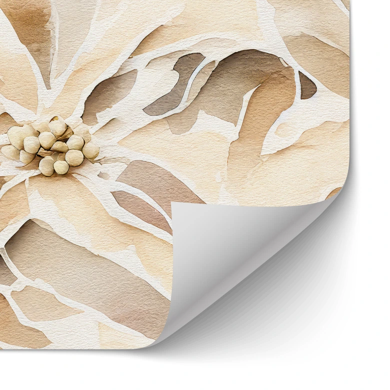 Samoprzylepny panel ścienny do kuchni Rozmiar, beżowe kwiaty - Treechild 