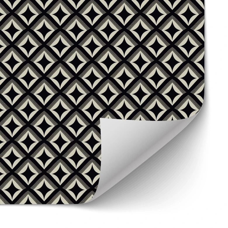 Self-adhesive kitchen splashback black-beige ornaments - Treechild 
