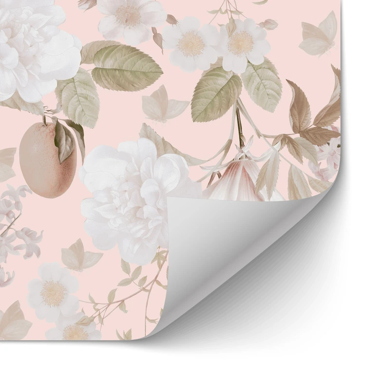 Self-adhesive kitchen splashback boho illustration with flowers and fruit - UN Designs 
