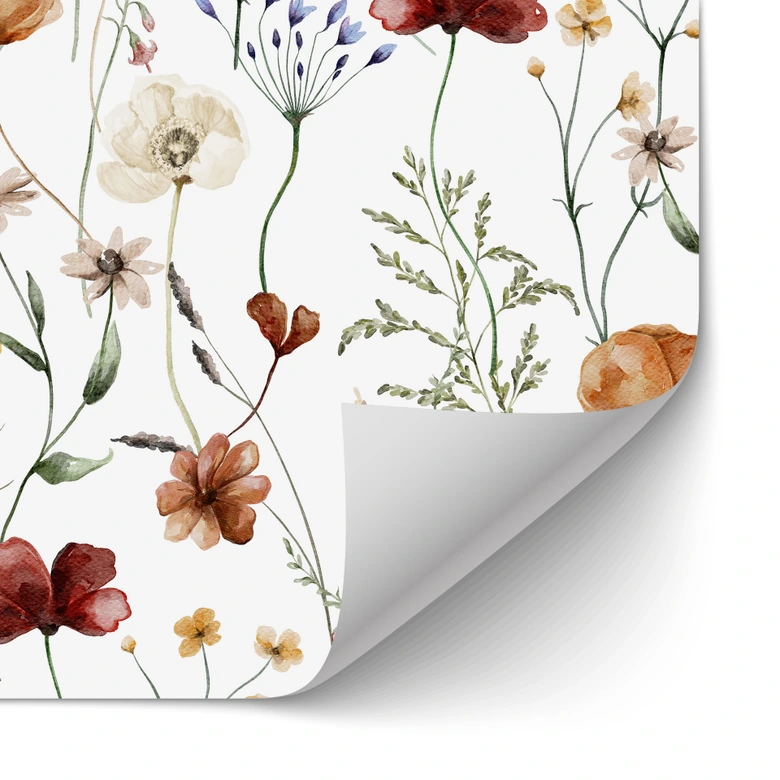 Salpicadero de cocina autoadhesivo Flores silvestres de colores - UN Designs 