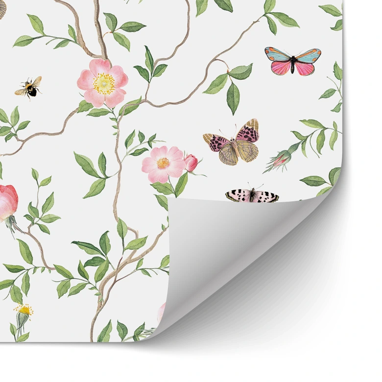 Self-adhesive ktichen panel Pink roses in spring - UN Designs 