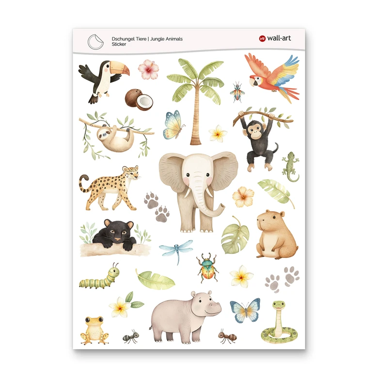 Autocollants animaux de la jungle 