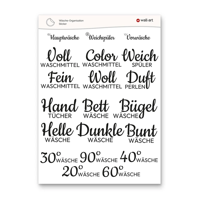 Sticker Wäsche-Organisation 