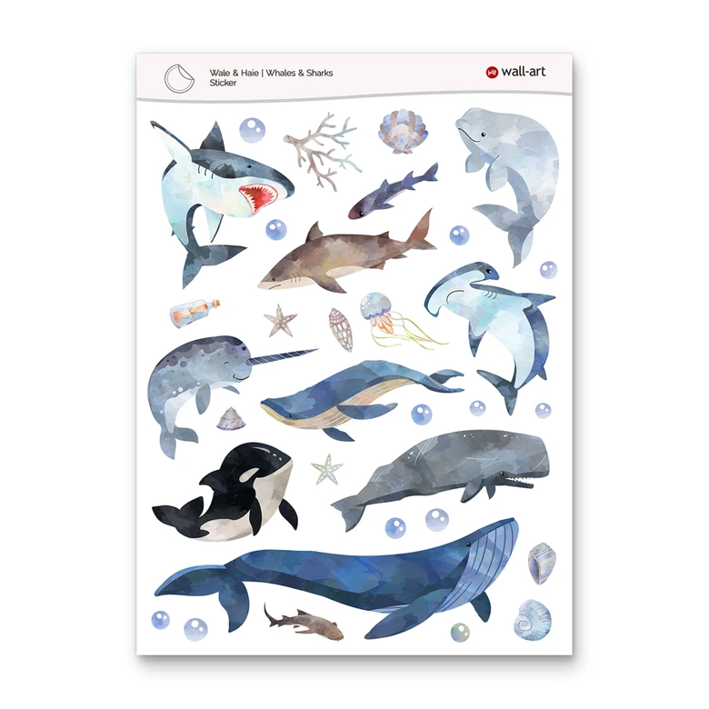 Autocollants Baleines & Requins 