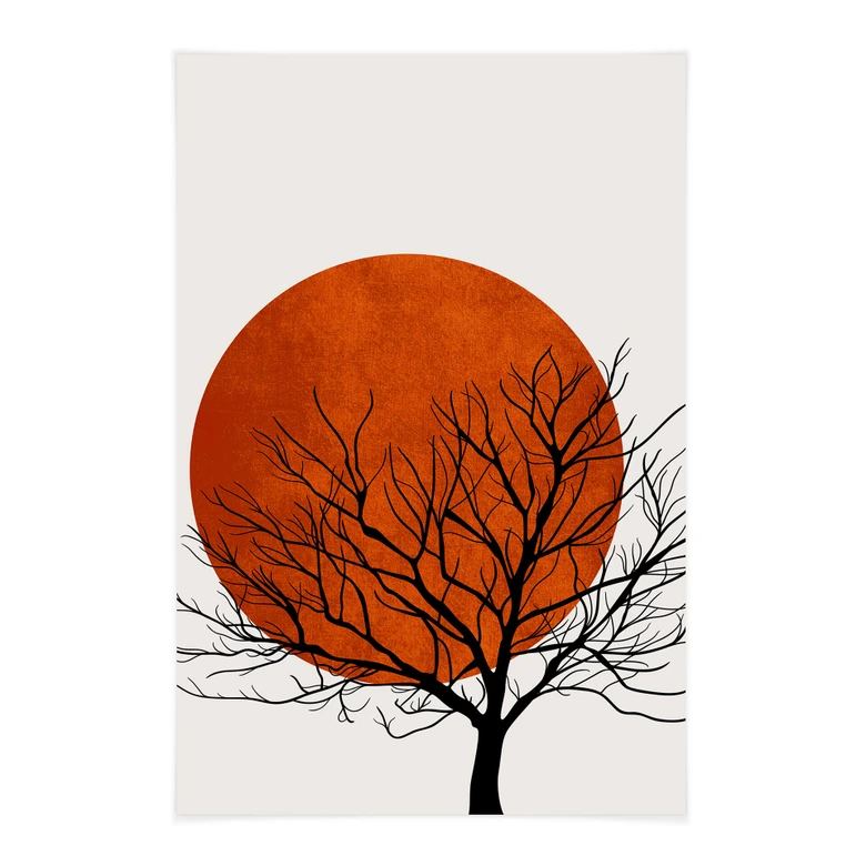 Kubistika Tekstil plakat - Varm solnedgang 