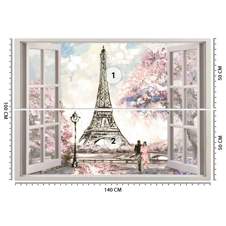 Fototapete Fensterblicklick Eiffelturm Paris France 