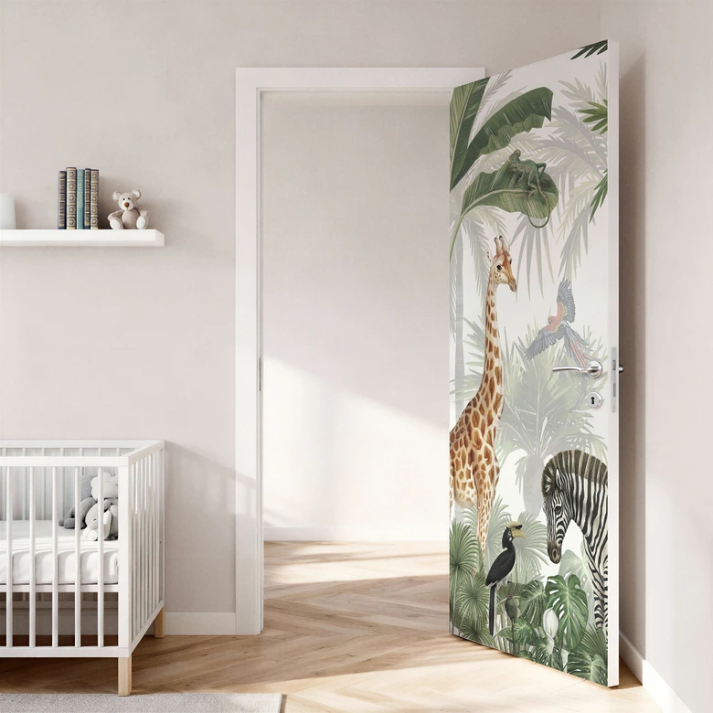 Jungle Jive door film - Kikki Belle - Self-adhesive door decoration 