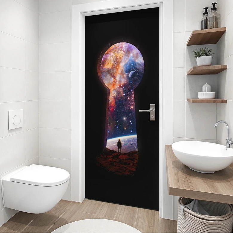 Door film The gateway to outer space - Nicebleed - Self-adhesive door decoration 