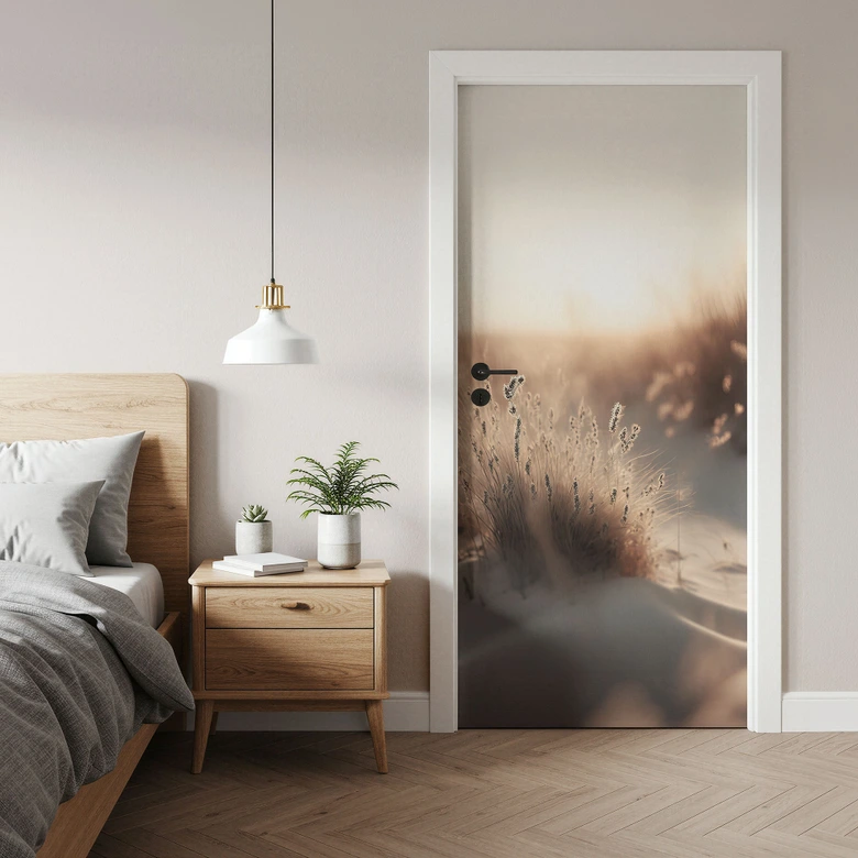 Door film sunset over the dunes - Treechild - Self-adhesive door decoration 