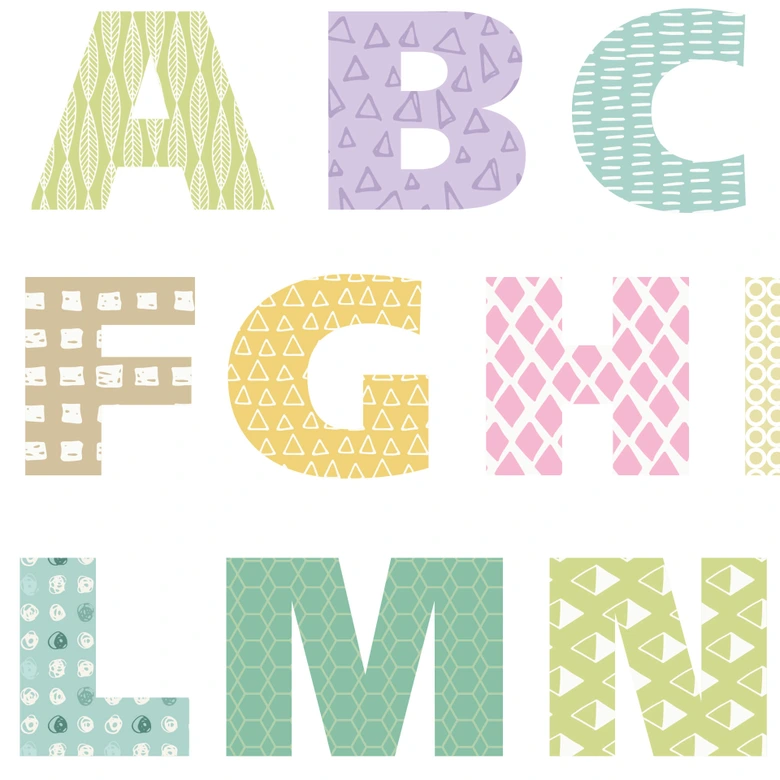 Wandtattoo Alphabet Muster Geometrisch 