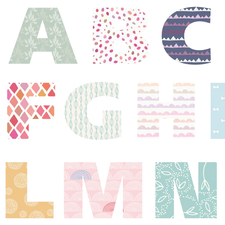 Wandtattoo Alphabet Muster Mix 
