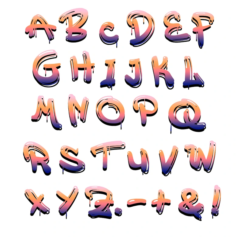 Personalisiertes Wandtattoo Graffiti mit Wunschtext - Rund 