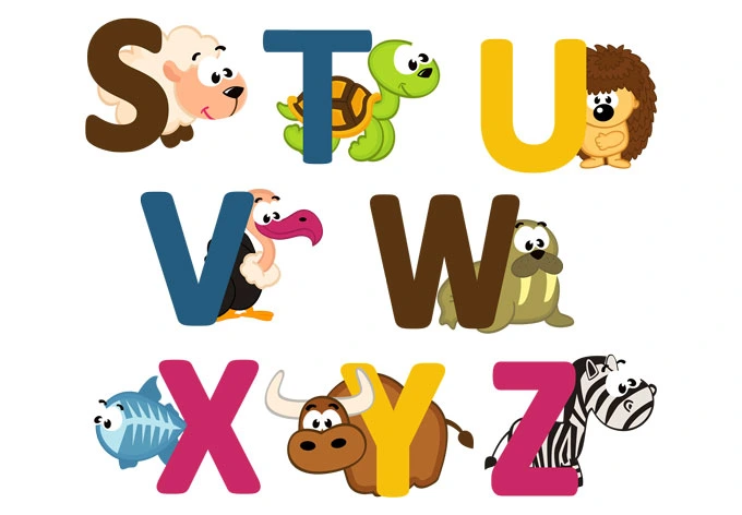Muursticker Kinder Alfabet (engels) 